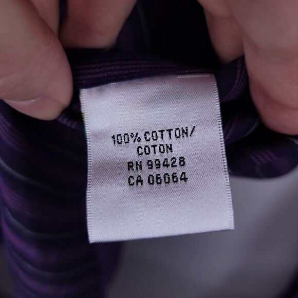 Bugatchi Shirt Mens Large Striped Purple - Picture 11 of 12